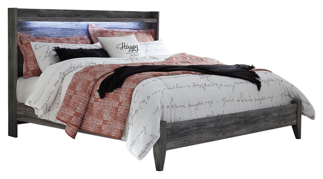 Baystorm Gray 4 Pc. Dresser, Mirror,  King Panel Bed