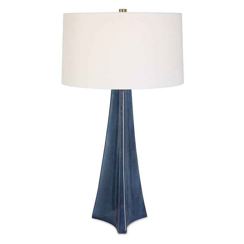 Teramo - Scalloped Ceramic Table Lamp - Blue