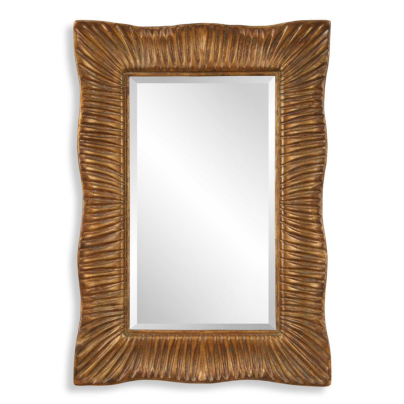 Emerson - Scalloped Antique Gold Mirror