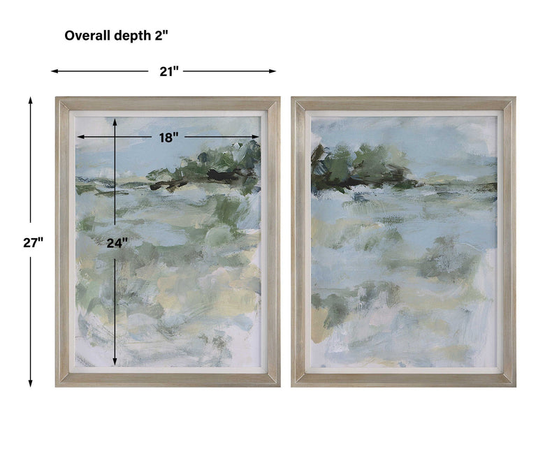 Far Away View - View Framed Prints - Light Blue