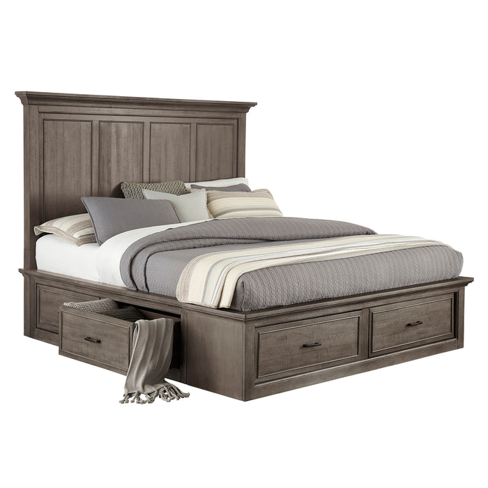 Chatham Park Panel Bed With Storage Warm Gray