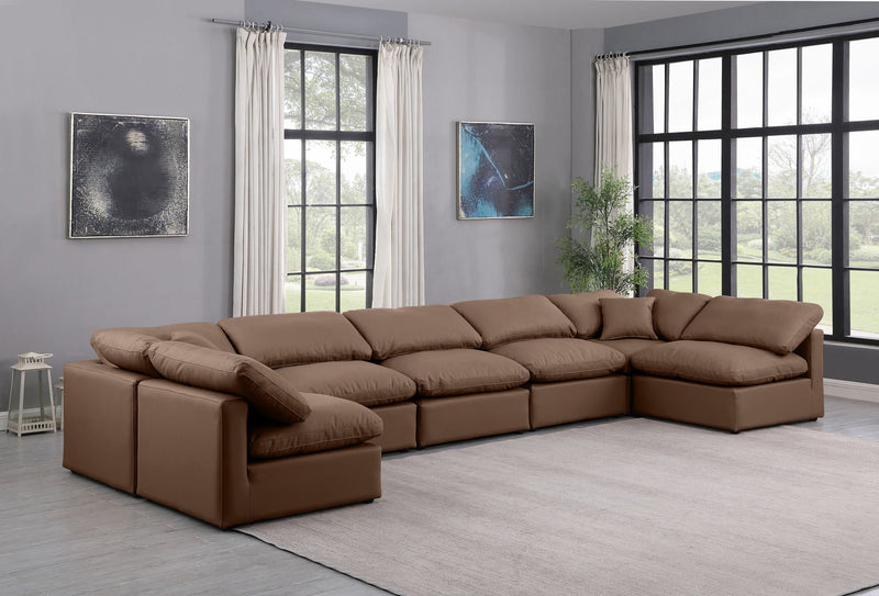 Indulge - Faux Leather 7 Piece Modular U-Shaped Sectional