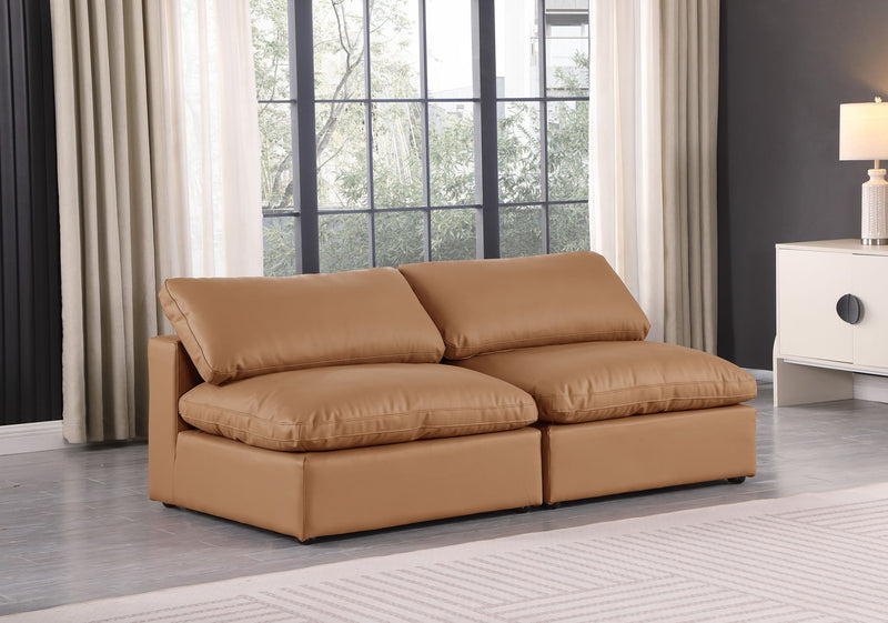 Comfy - Faux Leather Modular Armless Sofa 2 Seats
