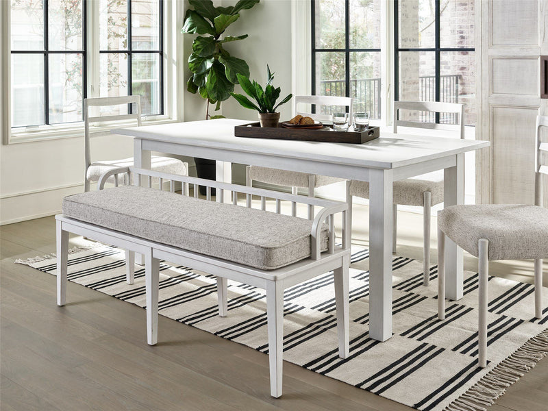 Modern Farmhouse Finn Dining Bench Pearl Silver