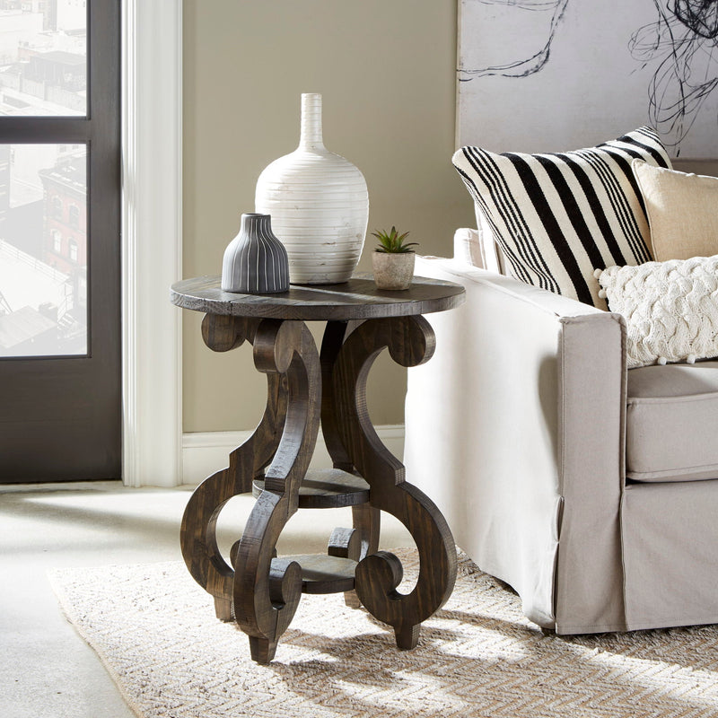 Bellamy - Round Accent End Table - Peppercorn