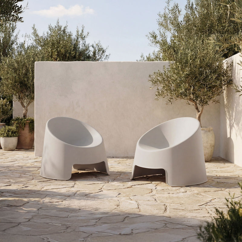 Nolla - Outdoor Accent Chair (Set of 2) - Light Gray