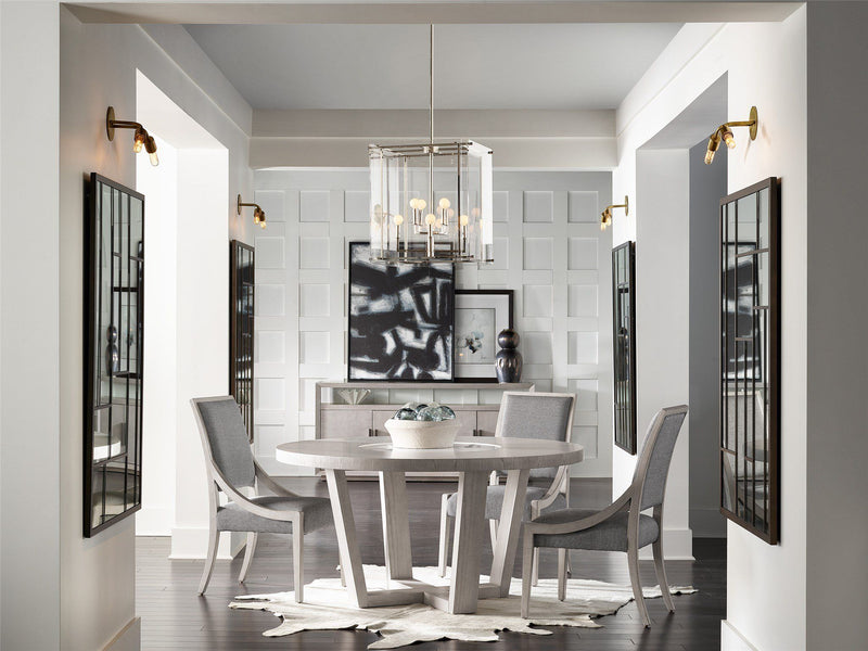 Modern Round Dining Table Pearl Silver
