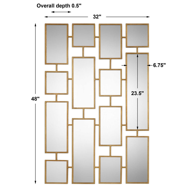 Kennon - Forged Rectangles Mirror - Gold
