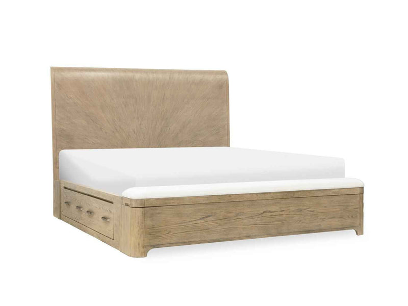 Flow - Complete Panel Bed With Storage Footboard 2 Storage Side Rail
