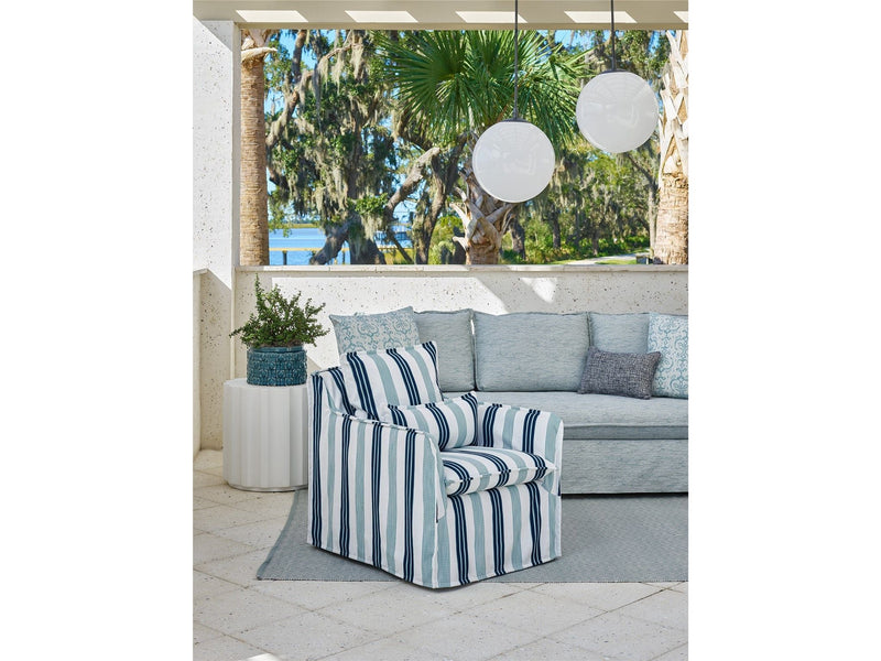 Siesta Key Outdoor Swivel Chair Special Order Blue