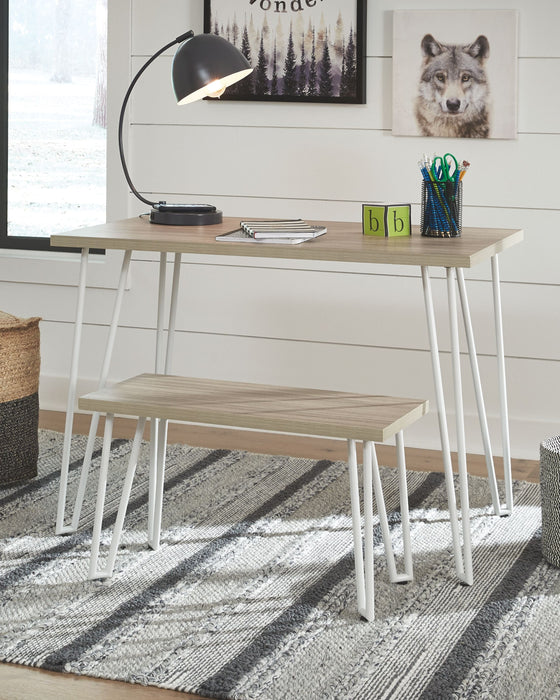 Blariden Desk W/Bench - Brown / White