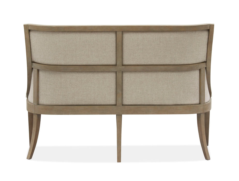 Lancaster - Bench With Upholstered Seat & Back - Dovetail Gray