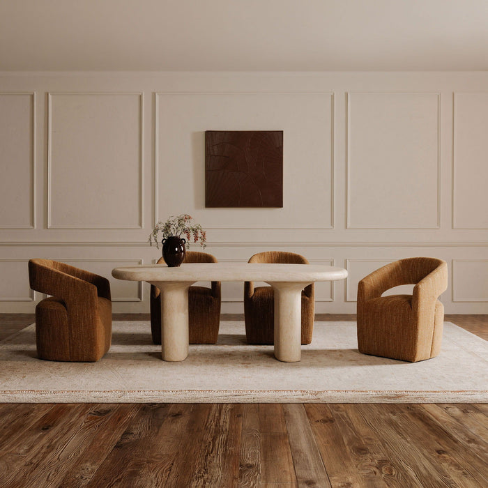 Barrow - Rolling Dining Chair - Amber Glow / Yellow