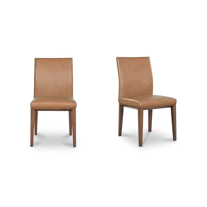 Frankie - Dining Chair Leather (Set of 2) - Tan / Brown