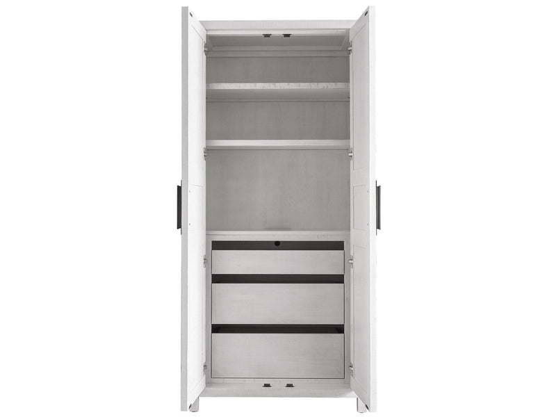 Modern Farmhouse Morgan Utility Cabinet Pearl Silver