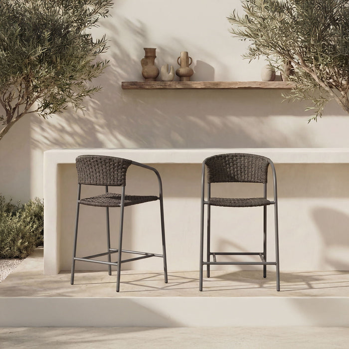 Zola - Outdoor Counter Chair - Dark Brown