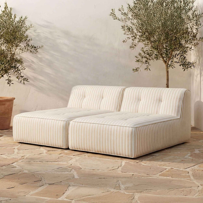 Sunseeker - 2 Piece Outdoor Sun Lounger - Brown Stripe