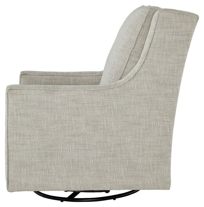 Kambria - Swivel Glider Accent Chair - Fabric - Fog