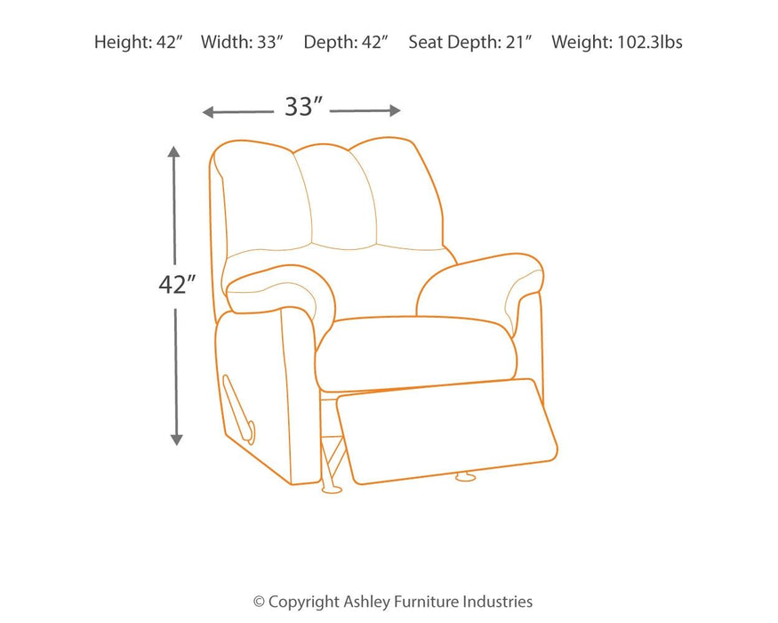 Darcy Rocker Recliner - Cobblestone