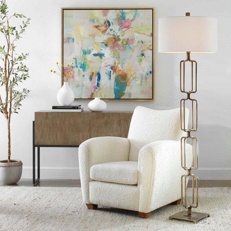 Link - Brushed Gold Floor Lamp