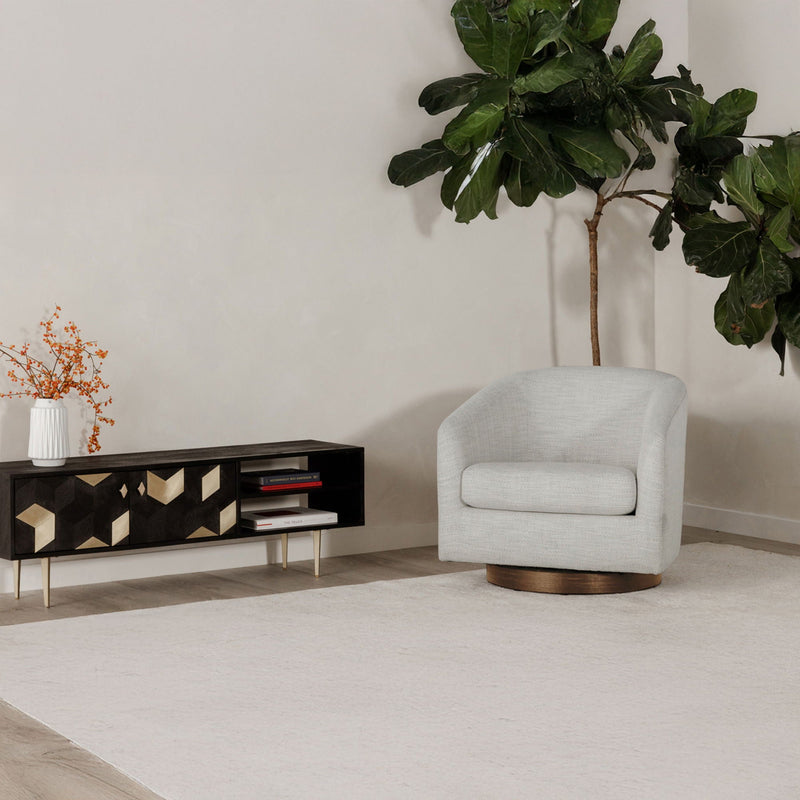 Oscy - Living Room Swivel Chair - Splashed White