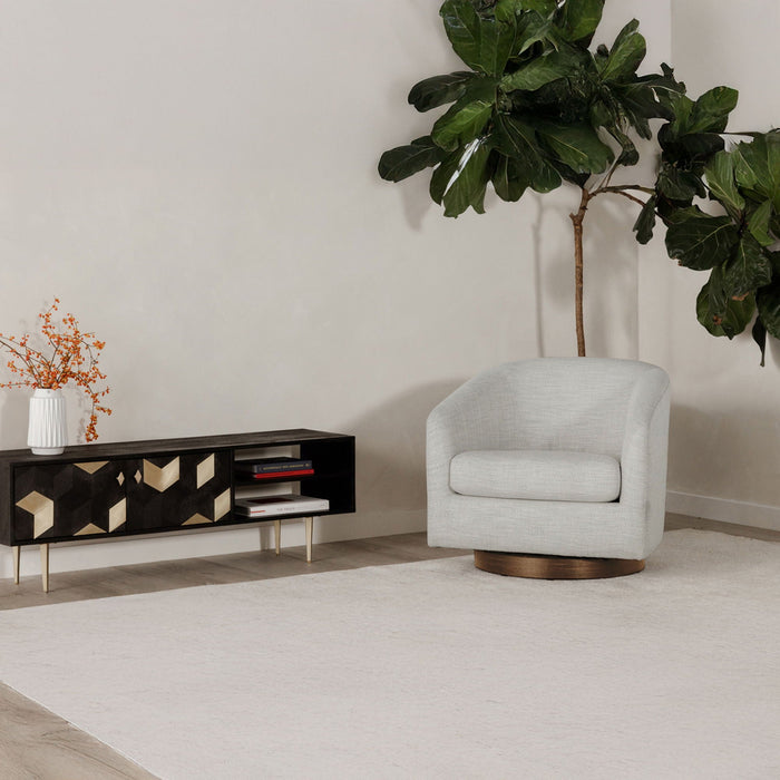 Oscy - Living Room Swivel Chair - Splashed White