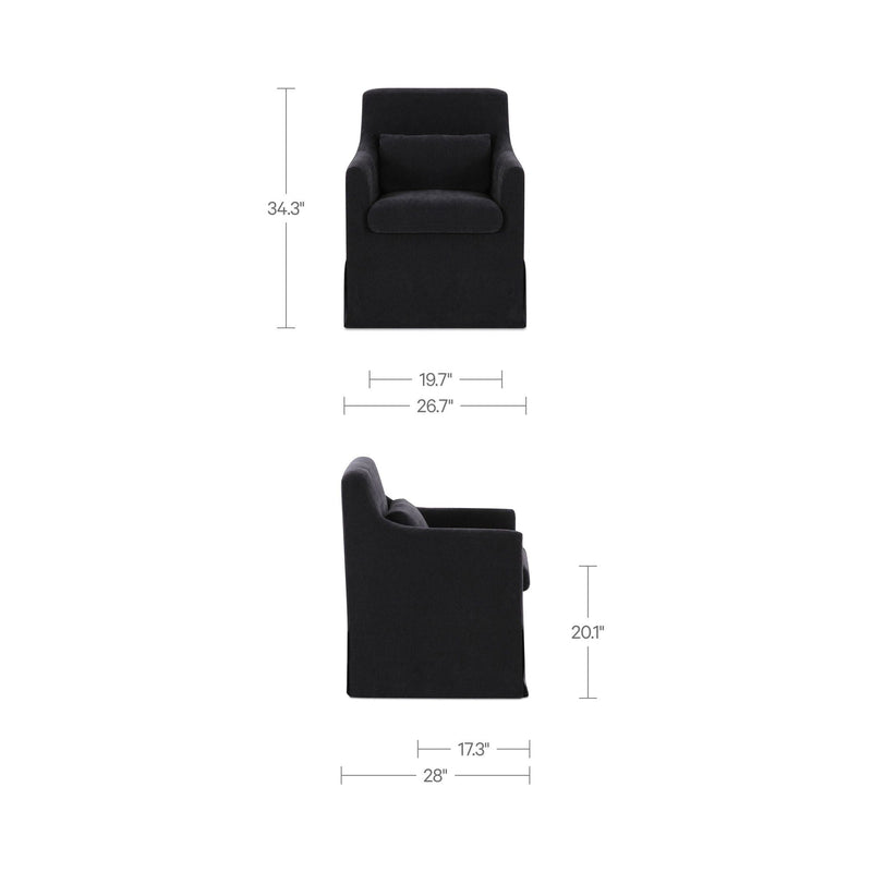 Lydia - Slipcover Dining Chair - Black