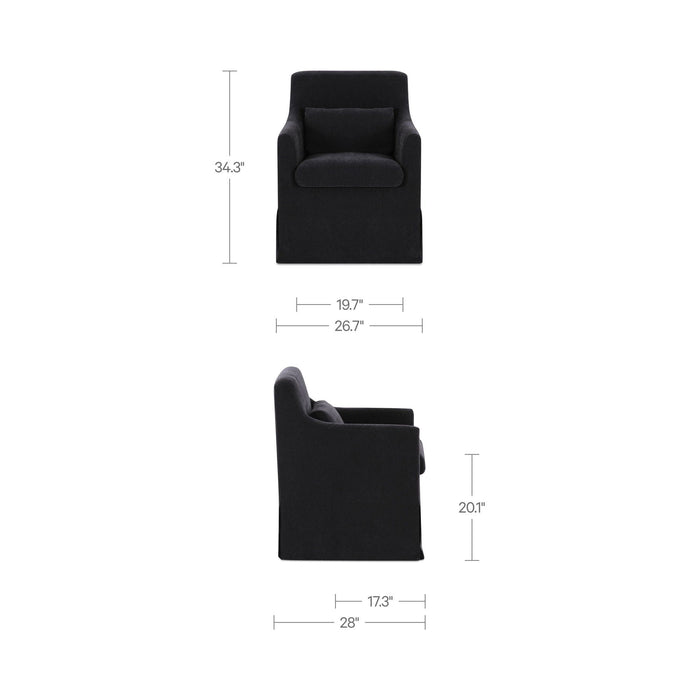 Lydia - Slipcover Dining Chair - Black