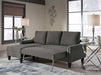 Jarreau Sofa Chaise Sleeper Grey - Furniture Depot