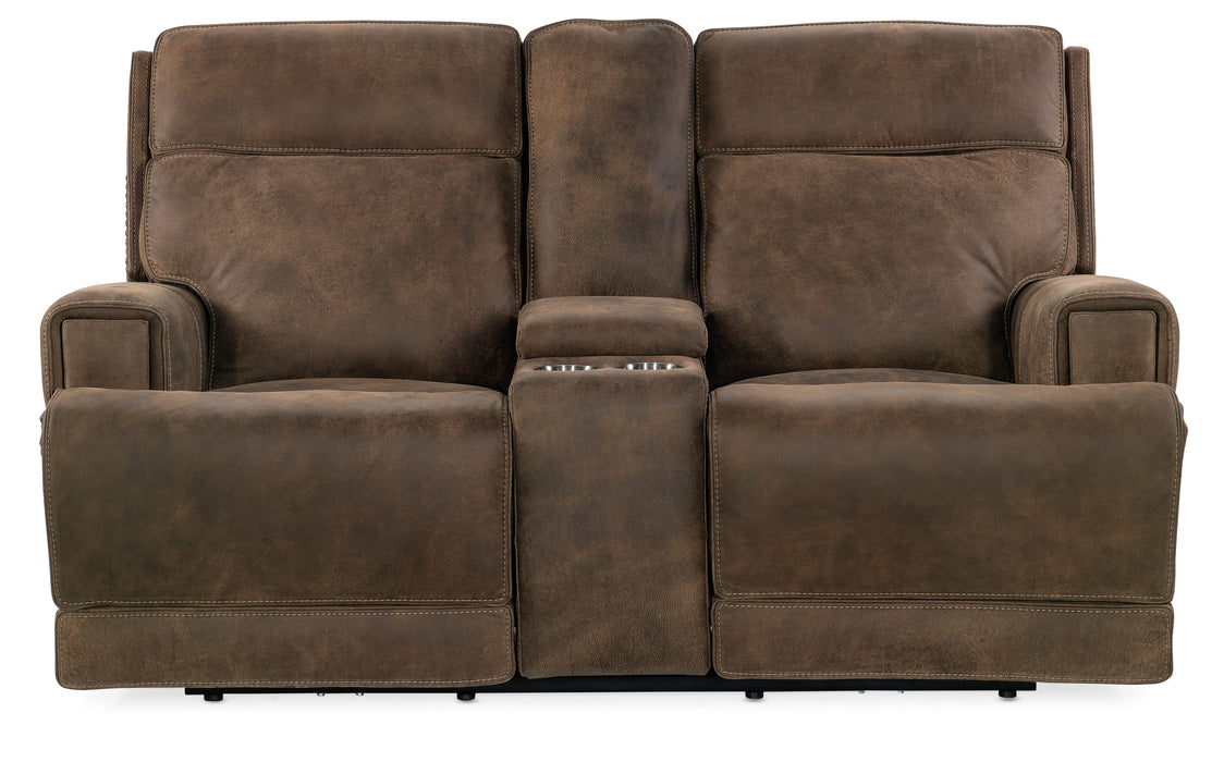 Wheeler Console Loveseat with Power Recline & Power Headrest