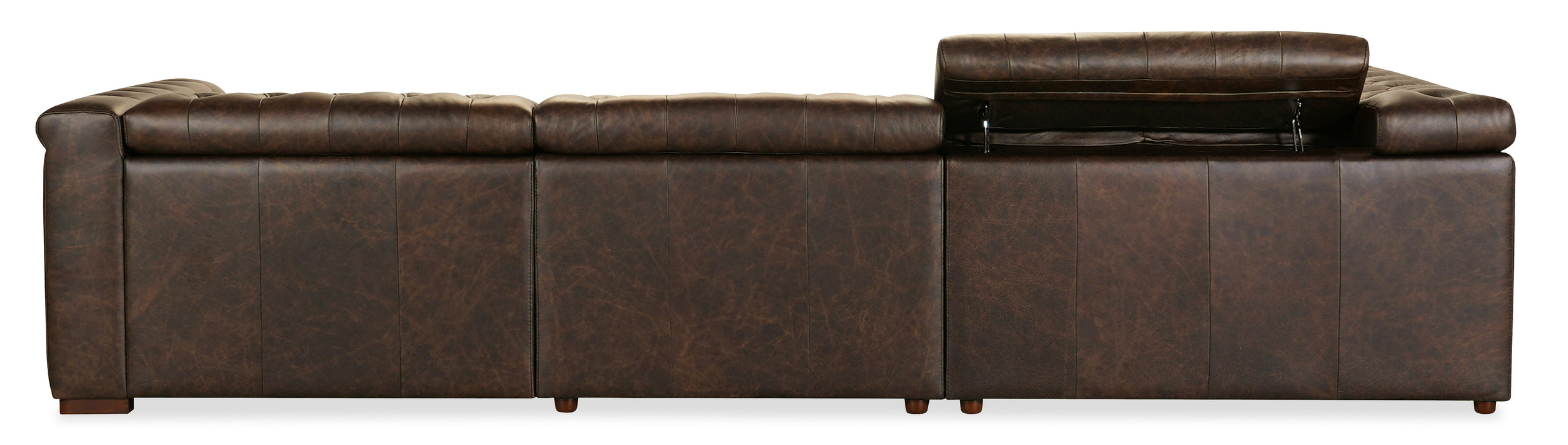 Savion Deux 5 Seat Sectional with Power Headrests and 3 Power Recliners