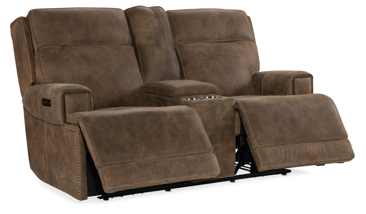 Wheeler Console Loveseat with Power Recline & Power Headrest