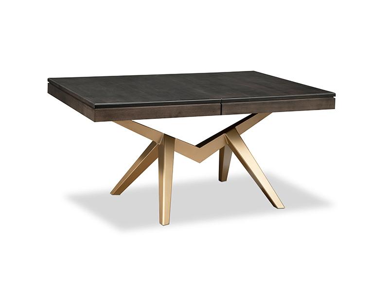 Laguna Solid Top Dining Table with Metal Pedestal Collection