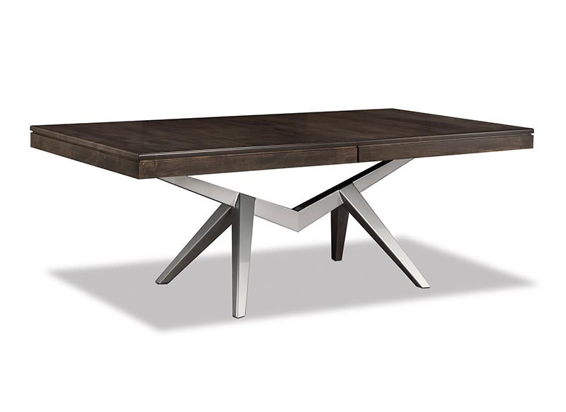 Laguna Solid Top Dining Table with Metal Pedestal Collection