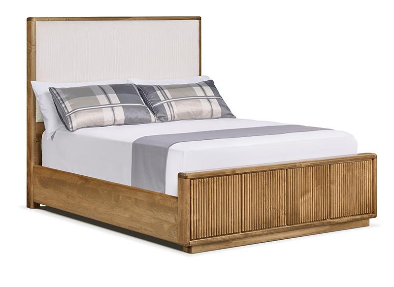 Lotus Wood Base Bed with Fabric Headboard Collection