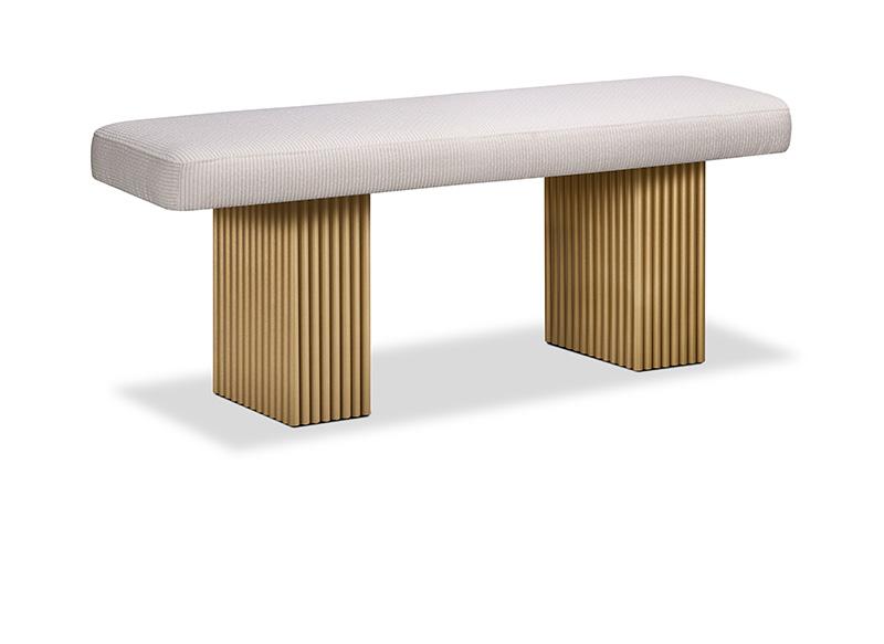 Lotus Metal Pedestal Bench with Fabric Seat Collection
