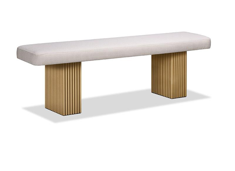 Lotus Metal Pedestal Bench with Fabric Seat Collection