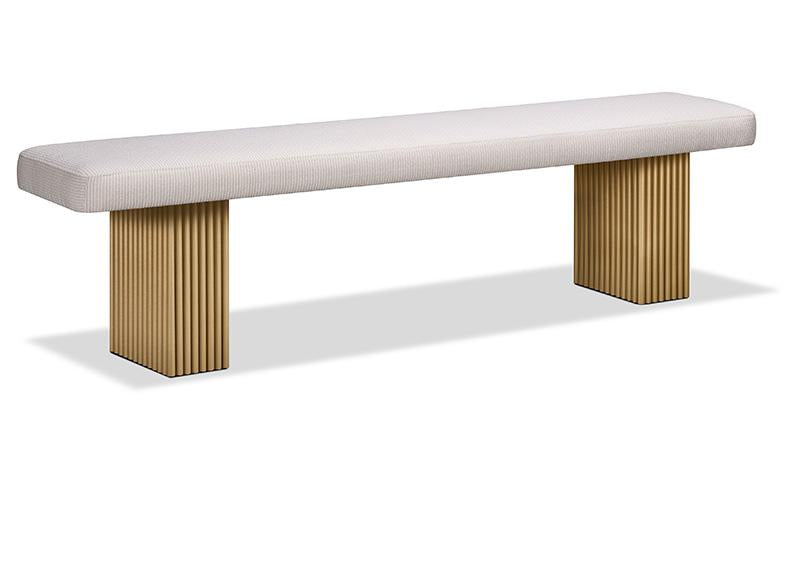 Lotus Metal Pedestal Bench with Fabric Seat Collection