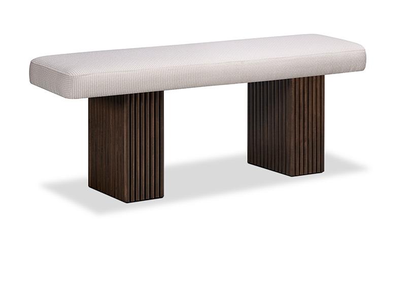 Lotus Pedestal Bench with Fabric Seat Collection
