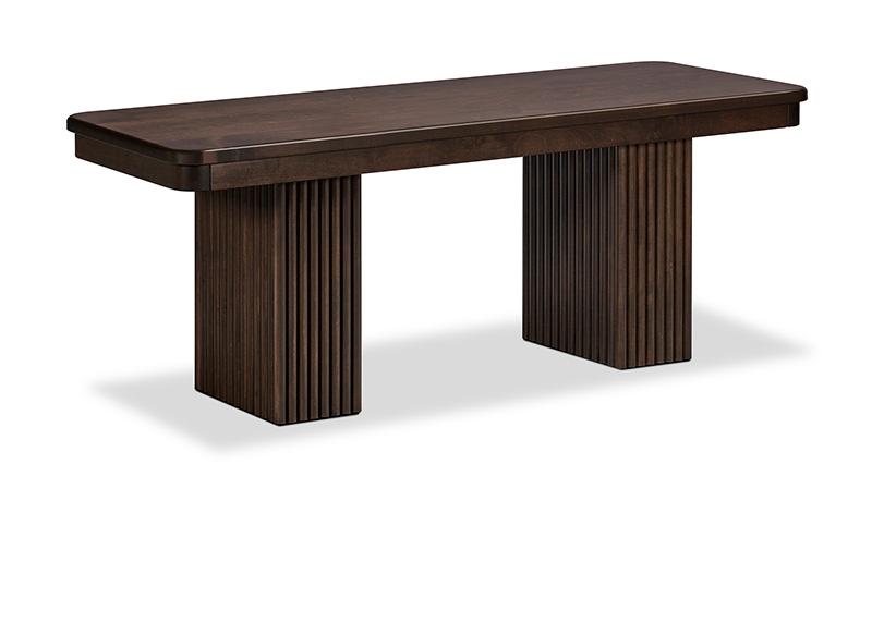 Lotus Pedestal Bench with Wood Seat Collection
