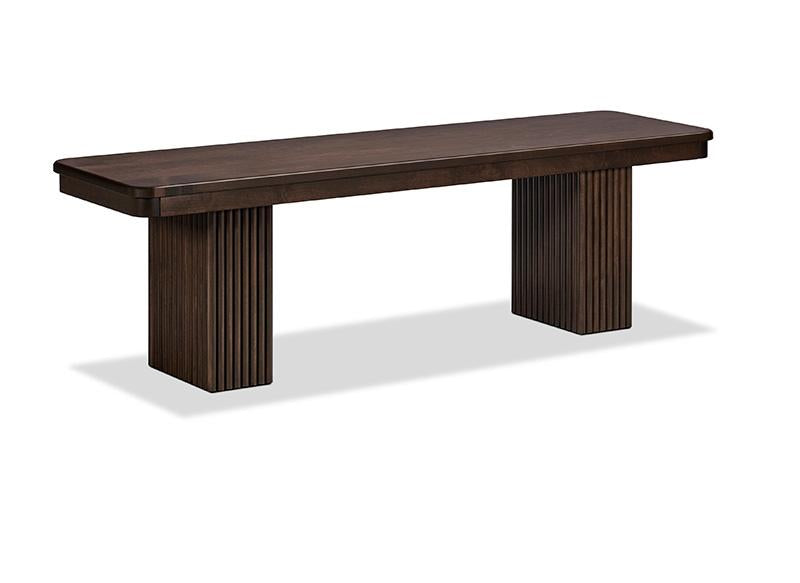 Lotus Pedestal Bench with Wood Seat Collection