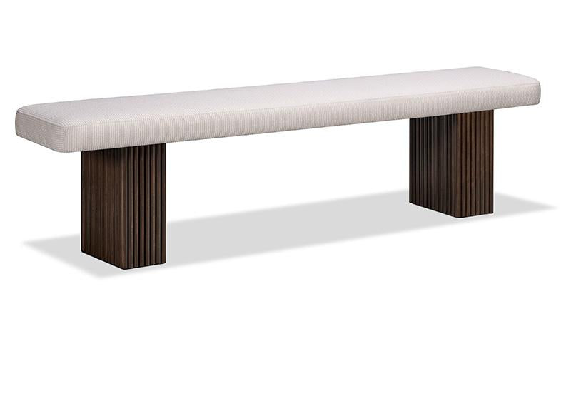 Lotus Pedestal Bench with Fabric Seat Collection