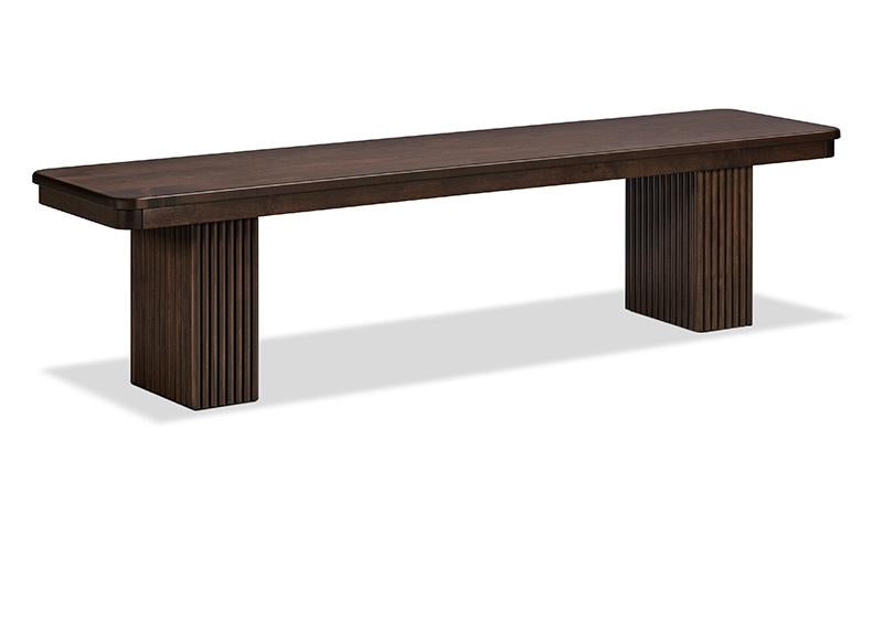 Lotus Pedestal Bench with Wood Seat Collection