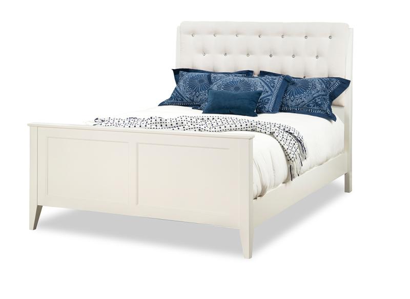 Monticello Bed with High Footboard with Fabric Headboard Collection