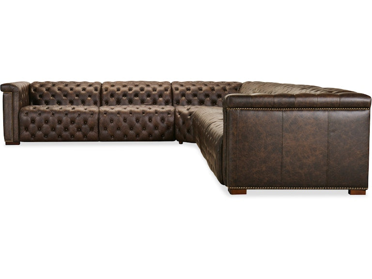 Savion Deux 6 Seat Sectional with Power Headrests and 3 Power Recliners