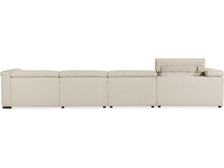 Savion Deux 6 Seat Sectional with Power Headrests and 3 Power Recliners