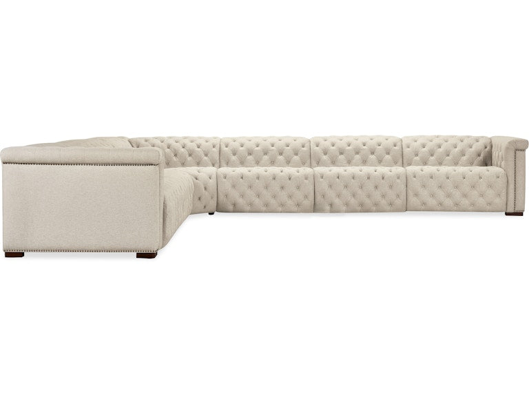 Savion Deux 6 Seat Sectional with Power Headrests and 3 Power Recliners