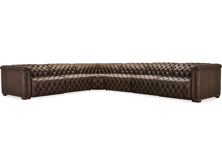 Savion Deux 6 Seat Sectional with Power Headrests and 4 Power Recliners