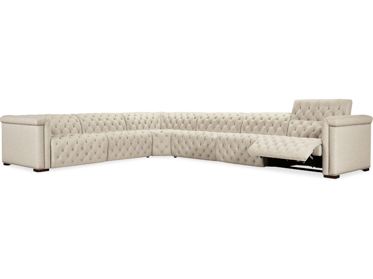 Savion Deux 6 Seat Sectional with Power Headrests and 4 Power Recliners