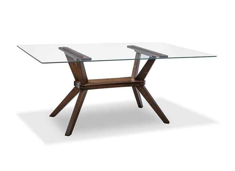 Tribeca Double Pedestal Glass Top Dining Table Collection